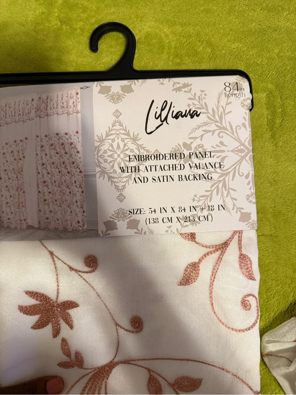 Liliana Embroidered Panel with Satin Backing in Blush Pink